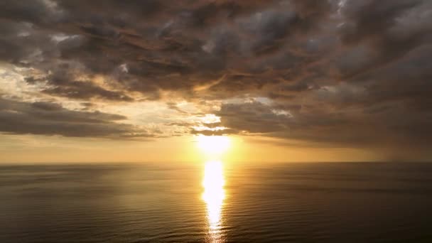Turquía Alanya Hermosa Puesta Sol Jugosa Sobre Mar — Vídeos de Stock