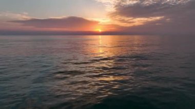 Cloudy sunset at sea