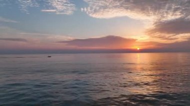 Cloudy sunset at sea