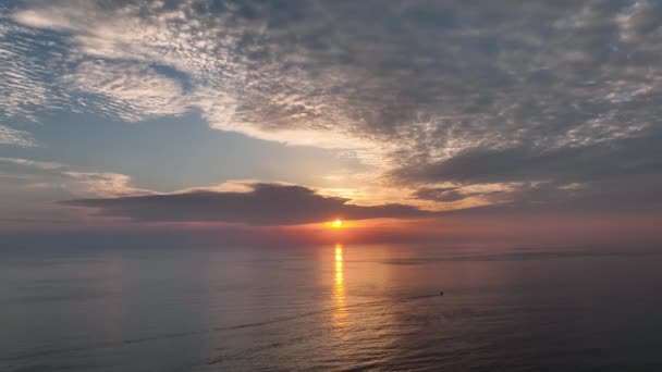 Turquía Alanya Hermosa Puesta Sol Jugosa Sobre Mar — Vídeos de Stock