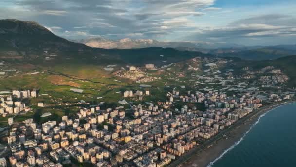 Вид Махмутлара Воздуха Турция Alanya — стоковое видео