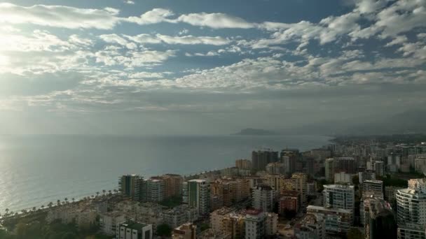 Turkije Alanya Prachtige Sappige Zonsondergang Boven Zee — Stockvideo