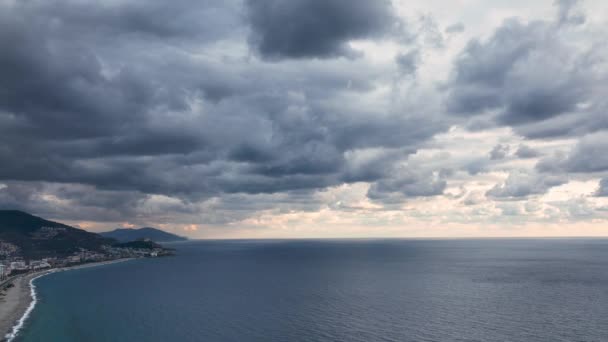 トルコ Alanya美しいジューシーな海の夕日 — ストック動画