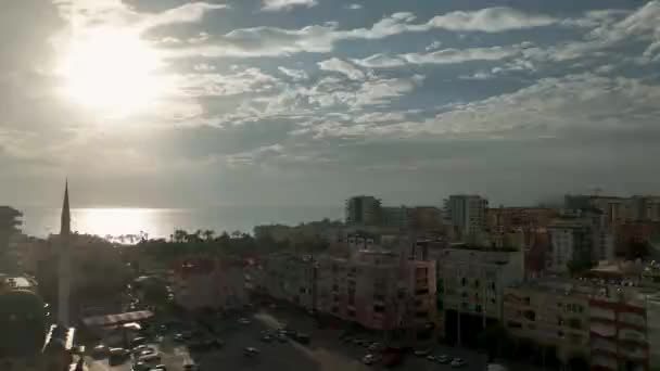 Türkiye Alanya Güzel Sulu Gün Batımı Denizin Üzerinde — Stok video