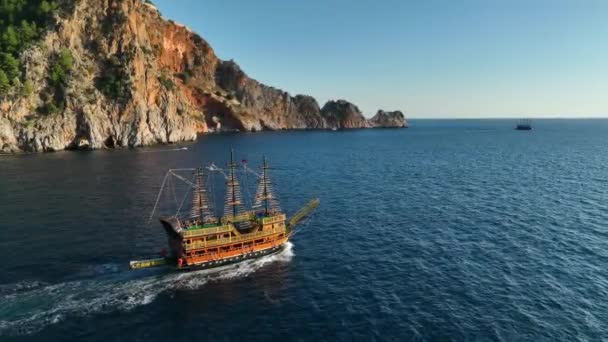 Подорож Човні Яхті Чудовий Відпочинок Вид Повітря — стокове відео
