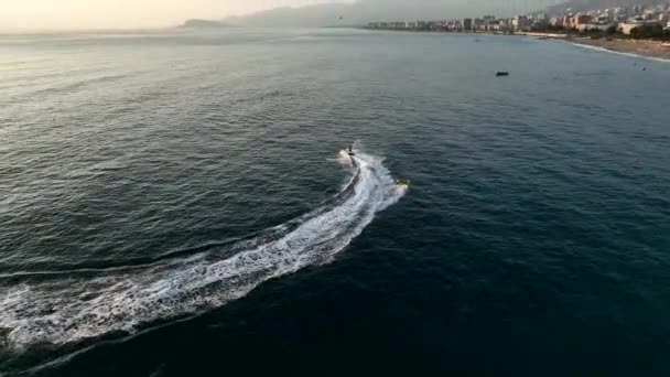Gaya Hidup Aktif Perahu Olahraga Turki Adegan Epik Alanya — Stok Video