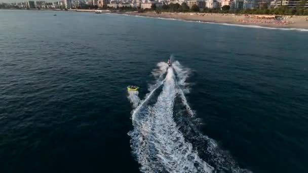 Stile Vita Attivo Una Barca Sportiva Turchia Alanya Scena Epica — Video Stock