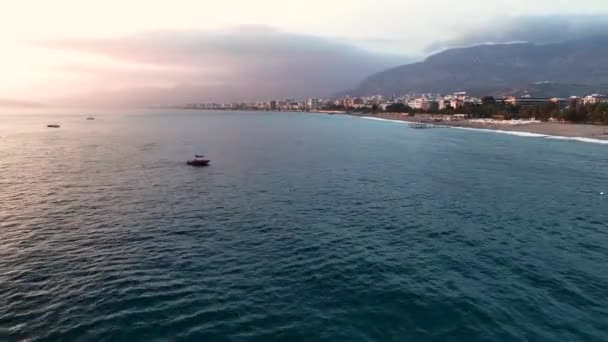 Panorama Cidade Costa Turquia Alanya Cidade — Vídeo de Stock