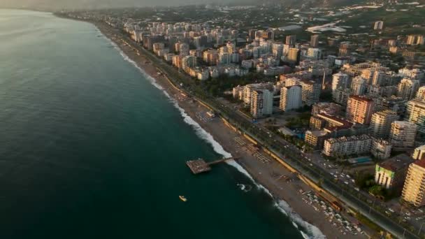 Hermoso Panorama Ciudad Mar Mediterráneo Vista Aérea — Vídeos de Stock