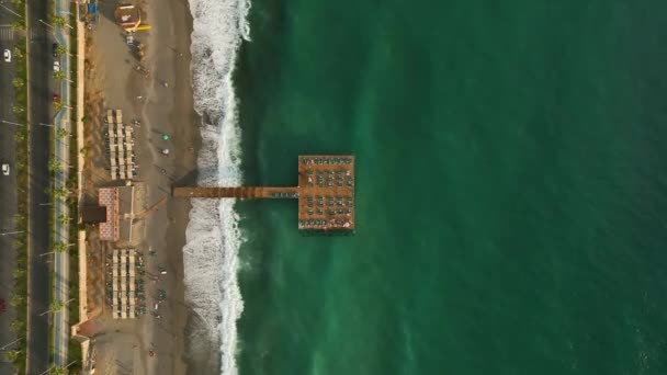 Tomma Piren Vid Havet Awesome Bakgrund — Stockvideo