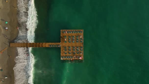 Lege Pier Door Zee Geweldig Achtergrond — Stockvideo