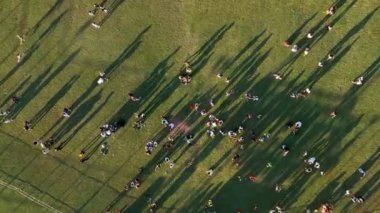 Gençler el ele tutuşuyor, açık hava partisinde rahatlıyor, birlikte eğleniyorlar. Gençlik kültürü, geleneksel konser kutlaması