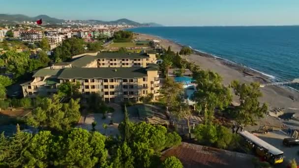 Заброшенный Отель Видом Море Турция Alanya — стоковое видео