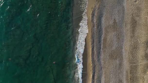 Пляж Средиземном Море Закате Солнца Турция Алания — стоковое видео