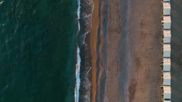 Stranden Vid Medelhavet Vid Solnedgången Turkiet Alanya — Stockvideo