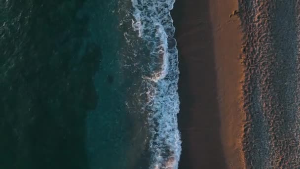 Strand Mittelmeer Bei Sonnenuntergang Türkei Alanya — Stockvideo