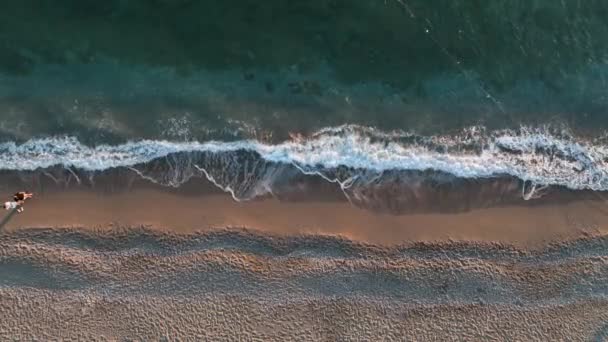 Strand Aan Middellandse Zee Bij Zonsondergang Turkije Alanya — Stockvideo