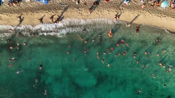 Alanya Praia Vista Superior Sobre Montanha Com Costa Mar Azul — Vídeo de Stock