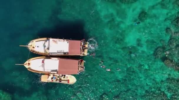 Pesca Perto Costa Caça Marítima Partir Barco — Vídeo de Stock