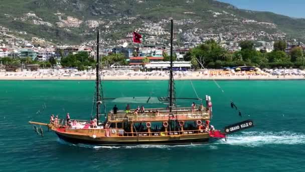 Yacht Pirates Scalo Porto Vista Aerea Turchia Aanya — Video Stock