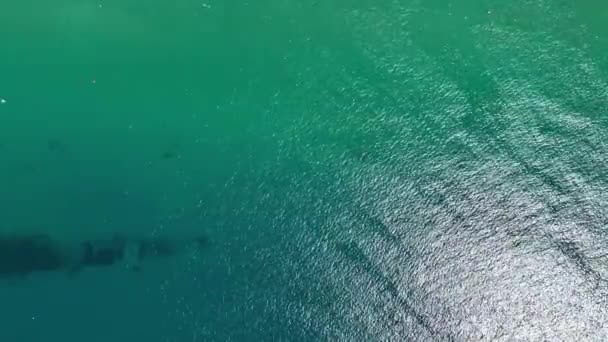 Sommer Azurblaues Meer Alanya Türkei Luftaufnahme — Stockvideo