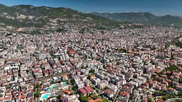 Gyönyörű Panoráma Városra Földközi Tenger Antennáján — Stock videók