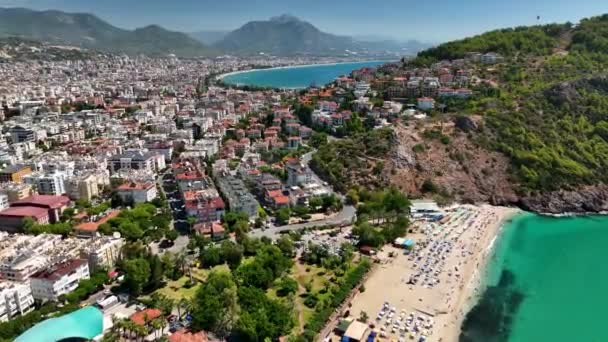 Prachtig Panorama Van Stad Middellandse Zee Zeezicht — Stockvideo