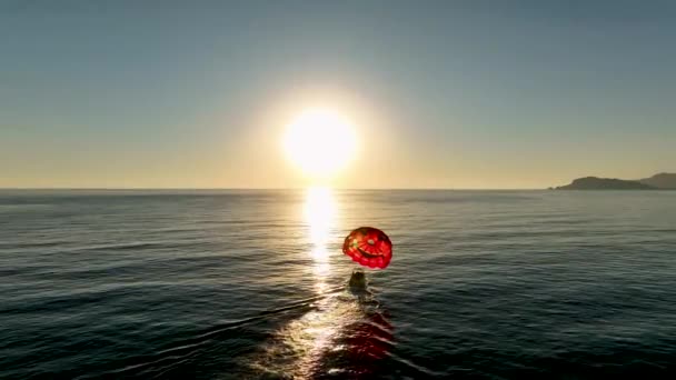 Deniz Üzerinde Paraşütle Inen Türkiye Alanya — Stok video