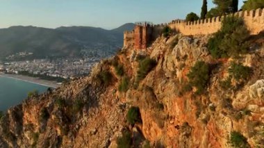 Alanya Castle Alanya Kalesi Aerial View of Mountain and City Turkey