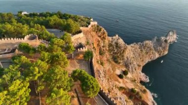 Alanya Castle Alanya Kalesi Aerial View of Mountain and City Turkey