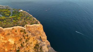 Alanya Castle Alanya Kalesi Aerial View of Mountain and City Turkey