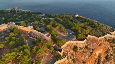 Alanya Castle Alanya Kalesi Aerial View of Mountain and City Turkey
