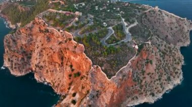 Alanya Castle Alanya Kalesi Aerial View of Mountain and City Turkey