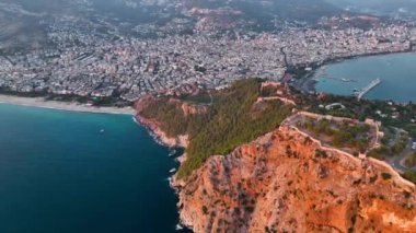 Alanya Castle Alanya Kalesi Aerial View of Mountain and City Turkey