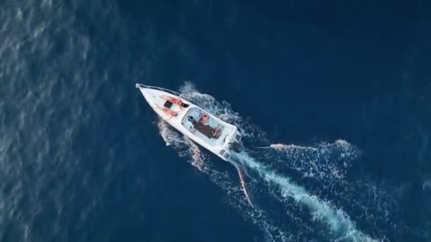 Boat Trip Yacht Awesome Holidays Aerial View — Stock Video