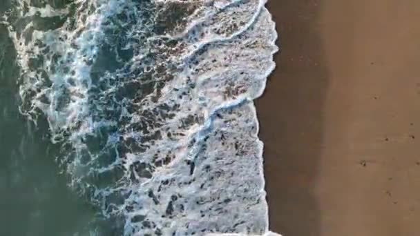 Textura Playa Piedra Atardecer Turquía Alanya Vista Aérea — Vídeo de stock