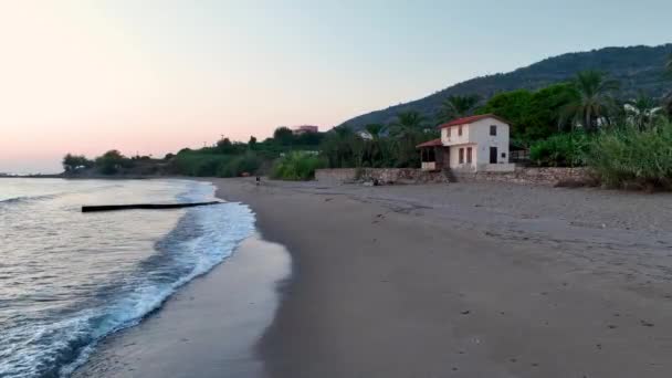Bela Casa Velha Mar Mediterrâneo Turquia Alanya — Vídeo de Stock
