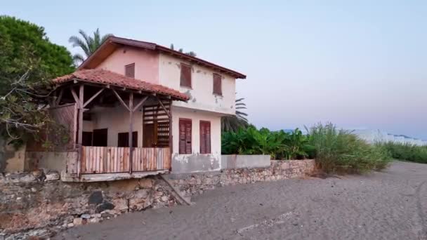 Чудовий Старий Будинок Середньому Морі Туреччина Аланья — стокове відео