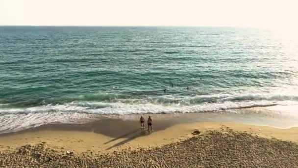黄金の時間の間に取られた海の高品質なテクスチャトルコ Alanya — ストック動画