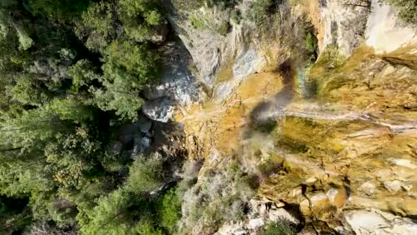 Ein Kleiner Wasserfall Den Bergen — Stockvideo