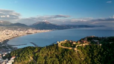 Alanya Castle Alanya Kalesi Aerial View of Mountain and City Turkey