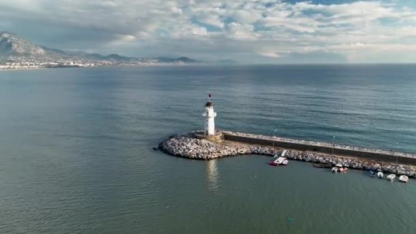 Deniz Feneri Liman — Stok video