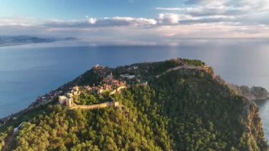 Alanya Castle Alanya Kalesi Aerial View of Mountain and City Turkey