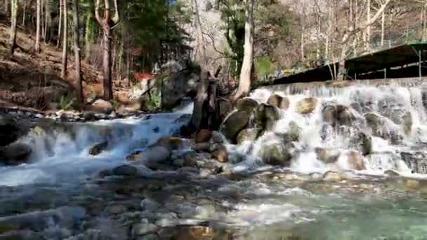 Wodospad Górskiej Rzece — Wideo stockowe