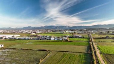 Çiftlik Arkaplanı Hava Görüntüsü 4K