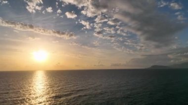 Cloudy sunset at sea