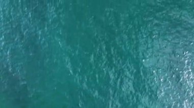 sea filmed on a drone in the sunset
