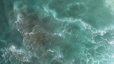 Storm at sea filmed on a drone in the sunset