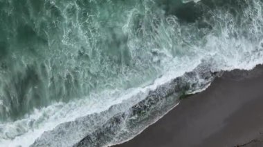 Storm at sea filmed on a drone in the sunset