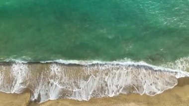 sea filmed on a drone in the sunset